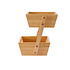 Decopatent - 2 Laags Dubbele Fruitschaal - Bamboe hout - Staande Fruitmand Etagere - Afm: 31 x 22 x 27.5 Cm.