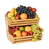 Decopatent - 2 Laags Dubbele Fruitschaal - Bamboe hout - Staande Fruitmand Etagere - Afm: 31 x 22 x 27.5 Cm.