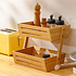 Decopatent - 2 Laags Dubbele Fruitschaal - Bamboe hout - Staande Fruitmand Etagere - Afm: 31 x 22 x 27.5 Cm.