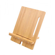 Decopatent - Universele Telefoonhouder / Tablethouder - Telefoon houder van Bamboe hout - tablet / iPad houder - standaard voor Gsm - Afm Staand: 15x20x0.8 Cm - Afm Liggend: 20x15x0.8 Cm.