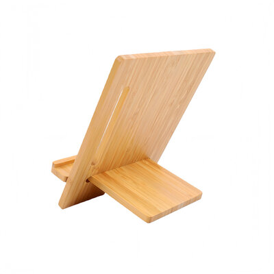 Decopatent - Universele Telefoonhouder / Tablethouder - Telefoon houder van Bamboe hout - tablet / iPad houder - standaard voor Gsm - Afm Staand: 15x20x0.8 Cm - Afm Liggend: 20x15x0.8 Cm.