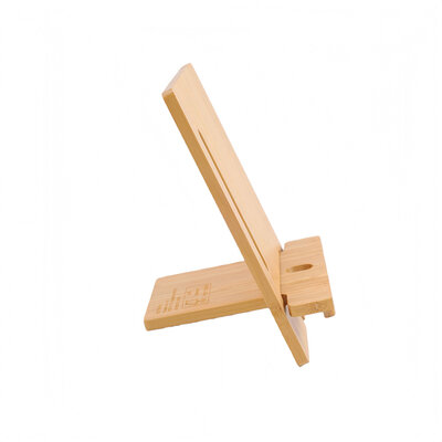 Decopatent - Universele Telefoonhouder / Tablethouder - Telefoon houder van Bamboe hout - tablet / iPad houder - standaard voor Gsm - Afm Staand: 15x20x0.8 Cm - Afm Liggend: 20x15x0.8 Cm.