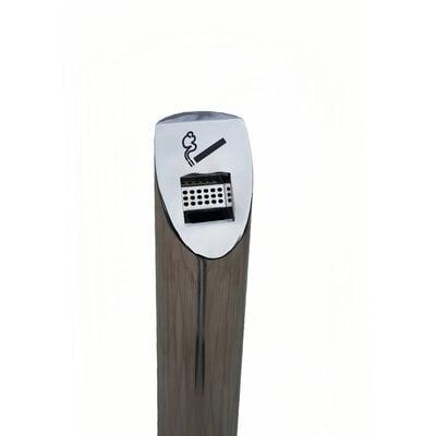Decopatent - Grote Staande Asbak RVS - Rookpaal Peukenzuil voor Binnen & Buiten - Vrijstaande ronde Hoge Asbak - Afm:  25 x 25 x 110 Cm.