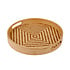 Decopatent - Bamboe Dienblad Rond - Diameter: 27 Cm - Dienblad met handvaten - Schaal - Presenteerblad - Serveerschaal - Woonaccessoires - Gevlochten Bamboe Riet - Afm: 27 x 27 x 3.8 Cm.