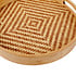 Decopatent - Bamboe Dienblad Rond - Diameter: 27 Cm - Dienblad met handvaten - Schaal - Presenteerblad - Serveerschaal - Woonaccessoires - Gevlochten Bamboe Riet - Afm: 27 x 27 x 3.8 Cm.