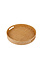 Decopatent - Bamboe Dienblad Rond - Diameter: 33 Cm - Dienblad met handvaten - Schaal - Presenteerblad - Serveerschaal - Woonaccessoires - Gevlochten Bamboe Riet - Afm: 33 x 33 x 4.8 Cm.