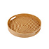 Decopatent - Bamboe Dienblad Rond - Diameter: 33 Cm - Dienblad met handvaten - Schaal - Presenteerblad - Serveerschaal - Woonaccessoires - Gevlochten Bamboe Riet - Afm: 33 x 33 x 4.8 Cm.