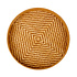 Decopatent - Bamboe Dienblad Rond - Diameter: 38 Cm - Dienblad met handvaten - Schaal - Presenteerblad - Serveerschaal - Woonaccessoires - Gevlochten Bamboe Riet - Afm: 38 x 38 x 5 Cm.