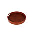 Decopatent - Bamboe Dienblad Rond - Diameter: 27 Cm - Dienblad met handvaten - Schaal - Presenteerblad - Serveerschaal - Woonaccessoires - Gevlochten Donker Bamboe Riet - Afm: 27 x 27 x 3.8 Cm.