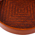 Decopatent - Bamboe Dienblad Rond - Diameter: 27 Cm - Dienblad met handvaten - Schaal - Presenteerblad - Serveerschaal - Woonaccessoires - Gevlochten Donker Bamboe Riet - Afm: 27 x 27 x 3.8 Cm.