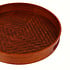 Decopatent - Bamboe Dienblad Rond - Diameter: 33 Cm - Dienblad met handvaten - Schaal - Presenteerblad - Serveerschaal - Woonaccessoires - Gevlochten Donker Bamboe Riet - Afm: 33 x 33 x 4.8 Cm.