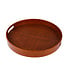 Decopatent - Bamboe Dienblad Rond - Diameter: 38 Cm - Dienblad met handvaten - Schaal - Presenteerblad - Serveerschaal - Woonaccessoires - Gevlochten Donker Bamboe Riet - Afm: 38 x 38 x 5 Cm.