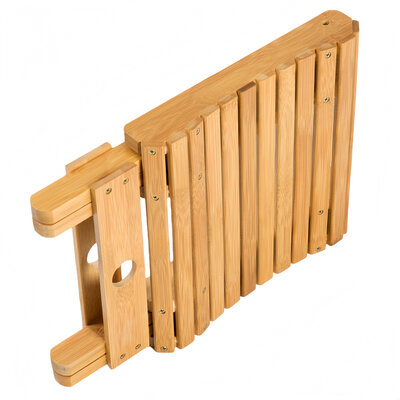 Decopatent - Bamboe Bijzet Kruk - Inklapbare kruk - Bamboe Hout - Inklapbaar krukje - Badkamerkruk - Kinderkruk - Belastbaar tot 80 KG - Afm: 28.3 x 29 x 26 Cm