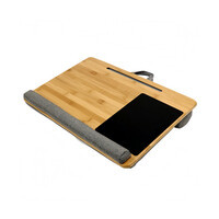 Decopatent - Laptop Schoot Standaard Bamboe Hout met Muismat en Telefoon / Ipad houder - Laptopstandaard - Laptop verhoger - Laptoptafel Schoot - Schoottafel - Knietafel - Afm: 55 x 36 x 8 Cm