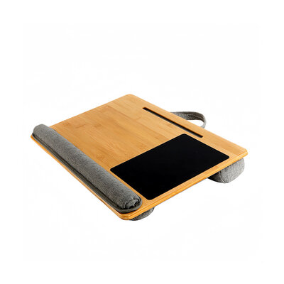 Decopatent - Laptop Schoot Standaard Bamboe Hout met Muismat en Telefoon / Ipad houder - Laptopstandaard - Laptop verhoger - Laptoptafel Schoot - Schoottafel - Knietafel - Afm: 55 x 36 x 8 Cm