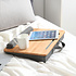 Decopatent - Laptop Schoot Standaard Bamboe Hout met Telefoon / Ipad houder - Laptopstandaard - Laptop verhoger - Laptoptafel Schoot - Schoottafel - Knietafel - Afm: 42 x 34 x 8 Cm