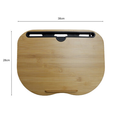 Decopatent - Laptop Schoot Standaard - Bamboe Laptray Schootkussen - Laptopstandaard - Laptop verhoger - Laptoptafel Schoot - Schoottafel - Knietafel - Afm: 38 x 28 x 8 Cm.