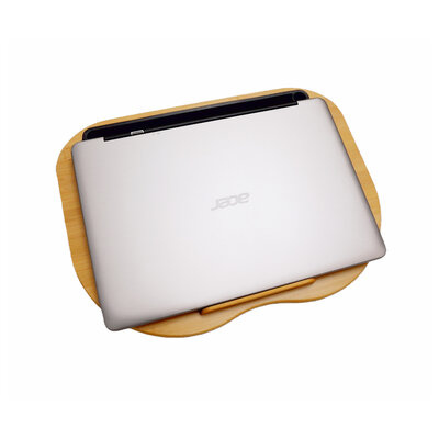 Decopatent - Laptop Schoot Standaard - Bamboe Laptray Schootkussen - Laptopstandaard - Laptop verhoger - Laptoptafel Schoot - Schoottafel - Knietafel - Afm: 38 x 28 x 8 Cm.