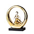 Decopatent Decopatent - Yoga Beeld Vrouw - Sculptuur Yoga dame - Woman Woondecoratie - Yoga meditatie houding - Rond Decoratie beeld - Afm. 24.5x8.8.x27 Cm - Kleur: Goud