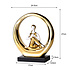 Decopatent Decopatent - Yoga Beeld Vrouw - Sculptuur Yoga dame - Woman Woondecoratie - Yoga meditatie houding - Rond Decoratie beeld - Afm. 24.5x8.8.x27 Cm - Kleur: Goud