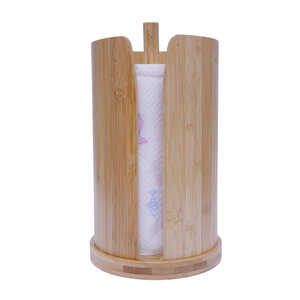 Decopatent Decopatent - Bamboe Keukenrolhouder Draaibaar - Houten Keukenrolstandaard - Staande Rolhouder voor Keukenpapier Rollen - Duurzaam Bamboe - Afmeting: 30 x 17.5 x 17.5 cm.