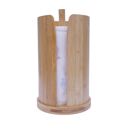 Decopatent Decopatent - Bamboe Keukenrolhouder Draaibaar - Houten Keukenrolstandaard - Staande Rolhouder voor Keukenpapier Rollen - Duurzaam Bamboe - Afmeting: 30 x 17.5 x 17.5 cm.