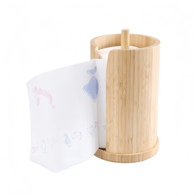 Decopatent Decopatent - Bamboe Keukenrolhouder Draaibaar - Houten Keukenrolstandaard - Staande Rolhouder voor Keukenpapier Rollen - Duurzaam Bamboe - Afmeting: 30 x 17.5 x 17.5 cm.
