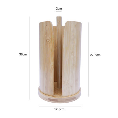 Decopatent Decopatent - Bamboe Keukenrolhouder Draaibaar - Houten Keukenrolstandaard - Staande Rolhouder voor Keukenpapier Rollen - Duurzaam Bamboe - Afmeting: 30 x 17.5 x 17.5 cm.