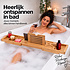 Decopatent - Badplank voor in Bad - Uitschuifbaar Badrek 75-110 cm - Bamboe Badrekje voor Bad - Met Boekenhouder, Tablethouder & Wijnglashouder - Badplank Bamboe Hout