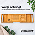 Decopatent - Badplank voor in Bad - Uitschuifbaar Badrek 75-110 cm - Bamboe Badrekje voor Bad - Met Boekenhouder, Tablethouder & Wijnglashouder - Badplank Bamboe Hout