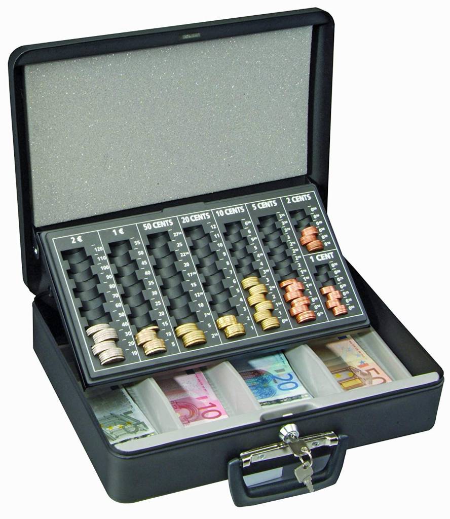 Geldkoffer London met handvat en Euro inzet - Zwart | www.Sjopz.com |