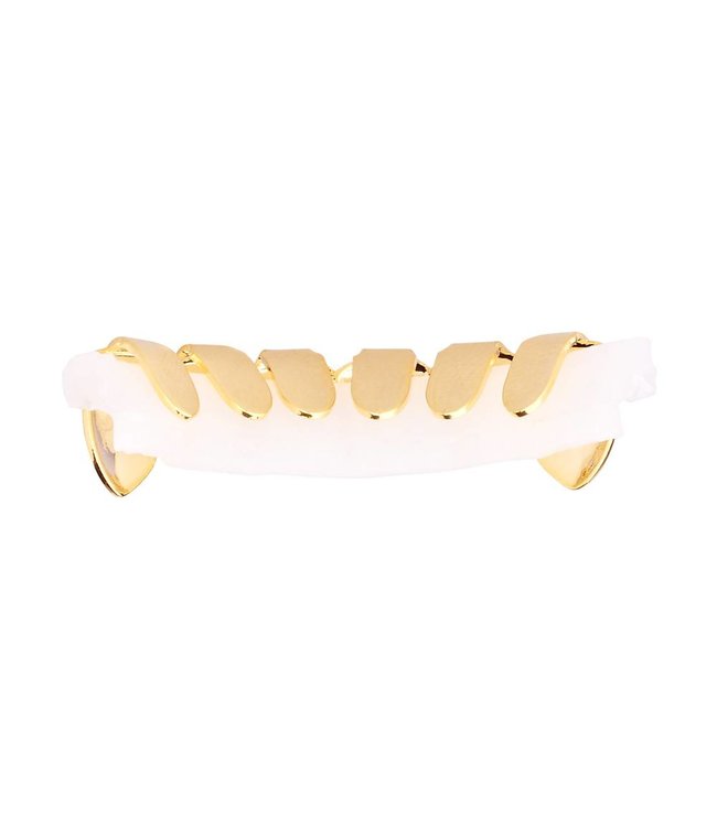 GrillzShop Grillz tanden - onderkant - Goudkleurig -  OPEN - zelf op maat te maken