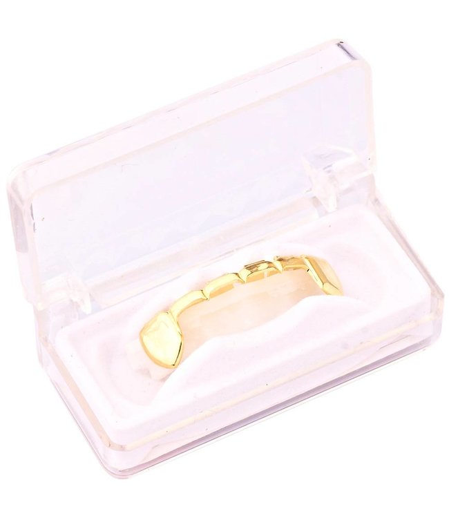 GrillzShop Grillz tanden - bovenkant - Goudkleurig OPEN - zelf op maat te maken