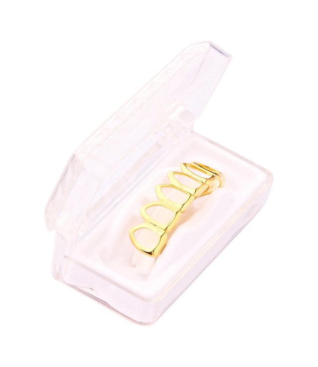GrillzShop Grillz tanden - onderkant - Goudkleurig Hollow - zelf op maat te maken