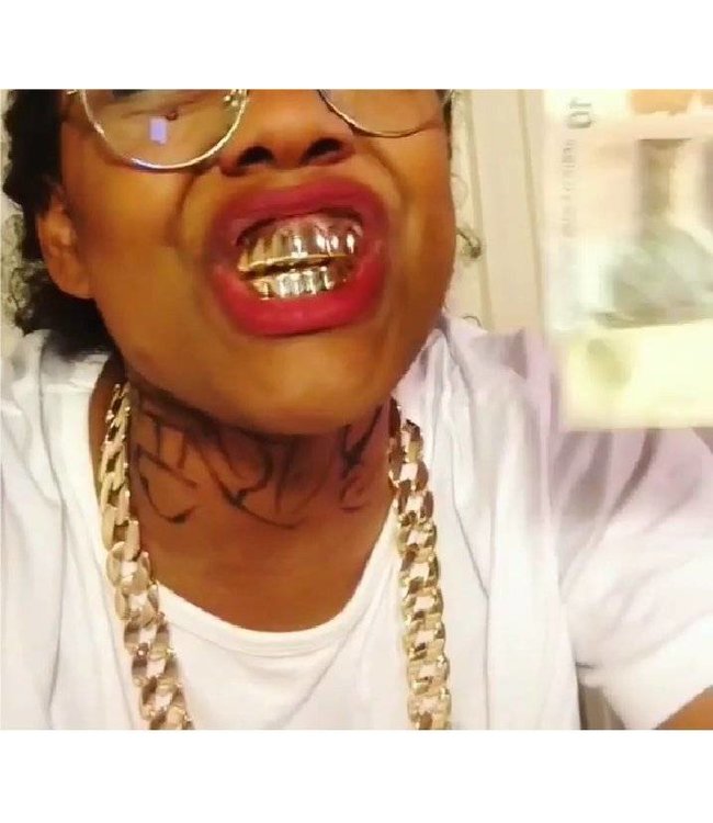 GrillzShop Grillz tanden - bovenkant- Goudkleurig - EXTRA GROOT
