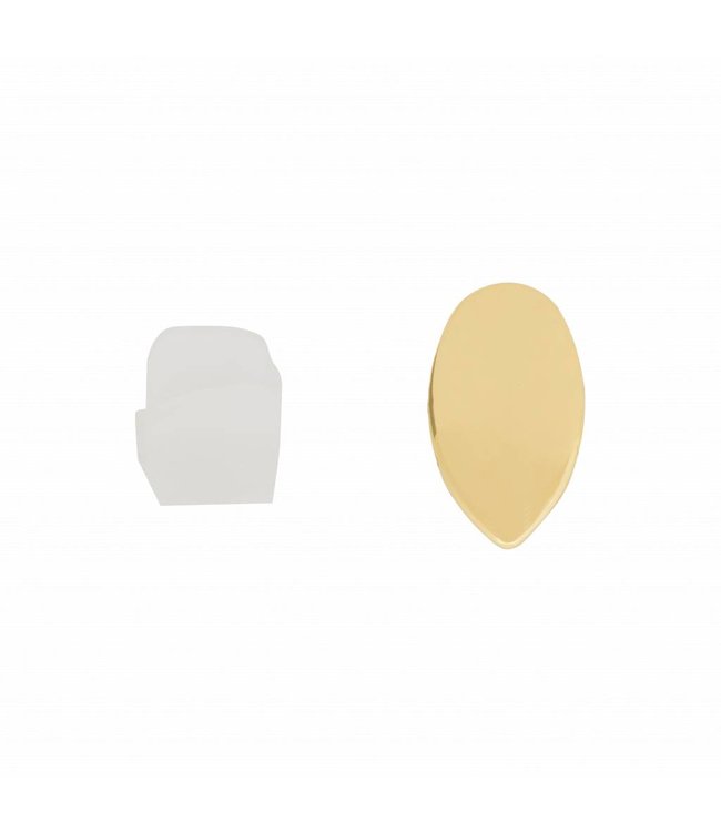 GrillzShop Goudkleurige Vampier tand enkel - goudkleurige tand - 13x7 mm