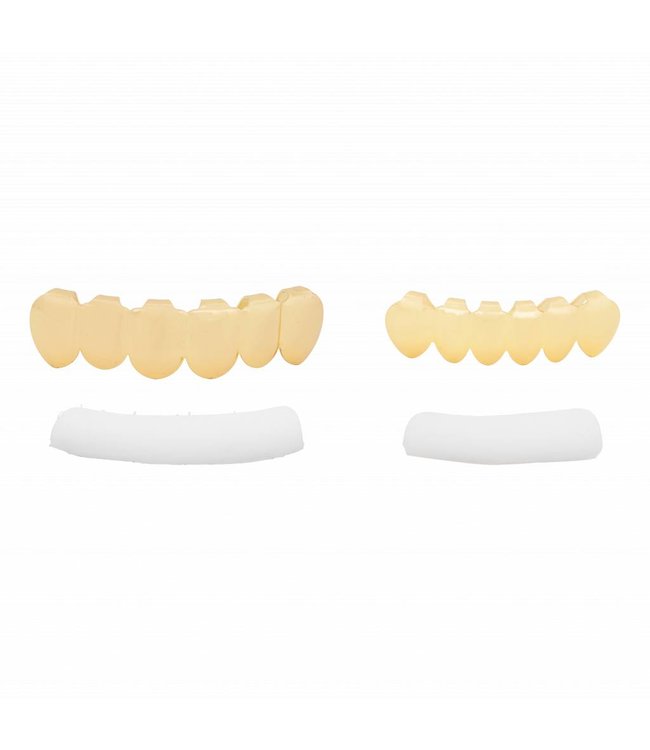 GrillzShop Grillz tanden - boven- en onderkant - Goudkleurig - op maat te maken