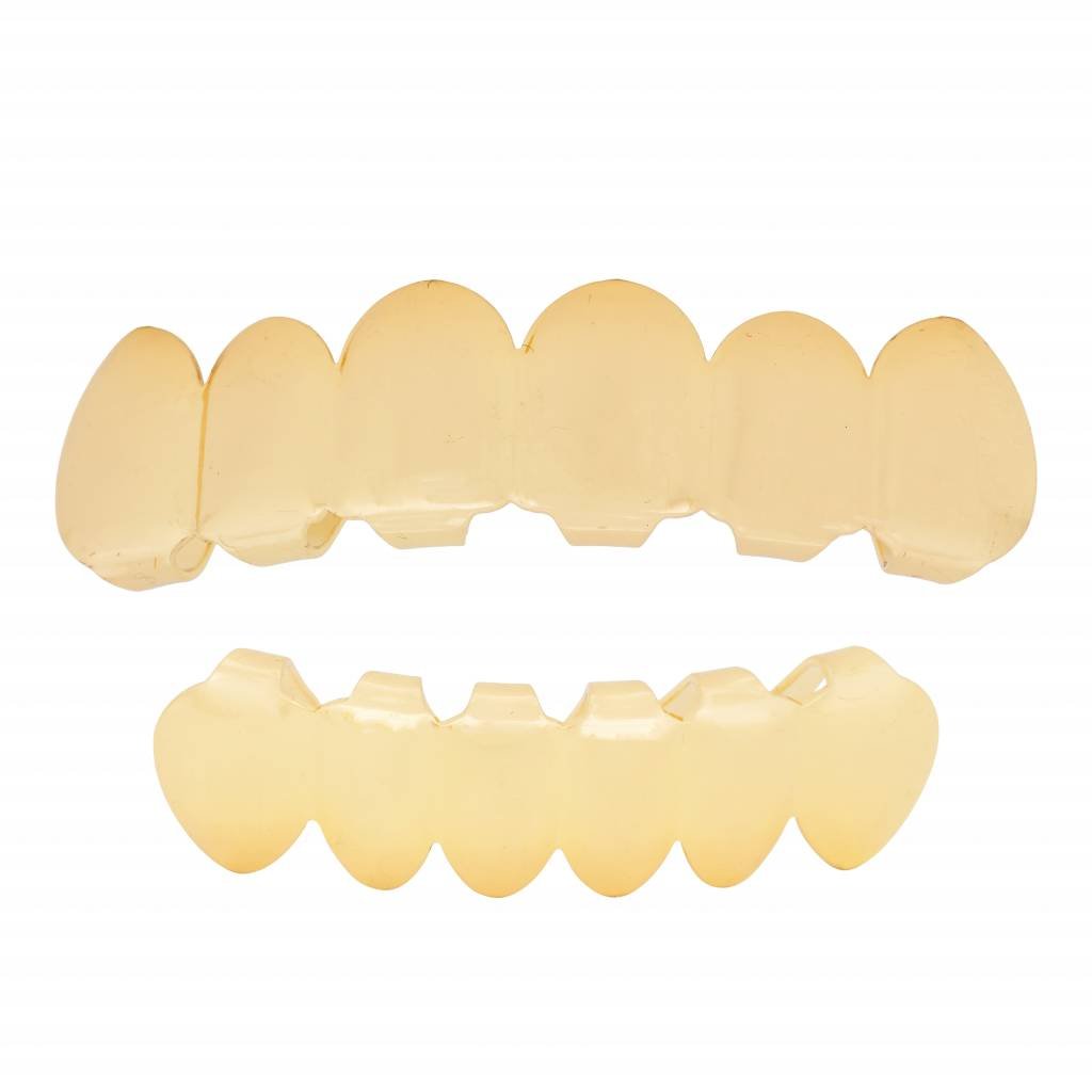 Grillz tanden - boven- en onderkant - Goudkleurig - op maat te maken