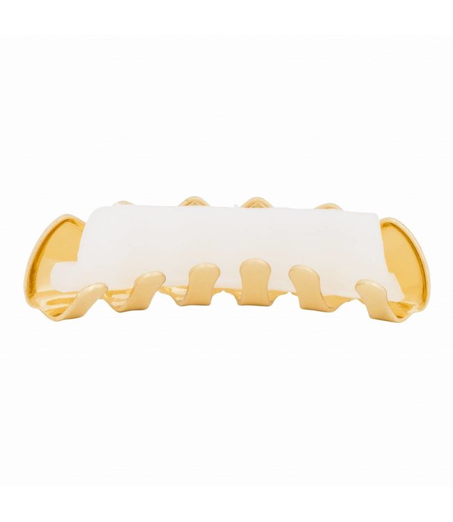 GrillzShop Grillz tanden Goudkleurig - bovenkant en onderkant - Mid Hollow