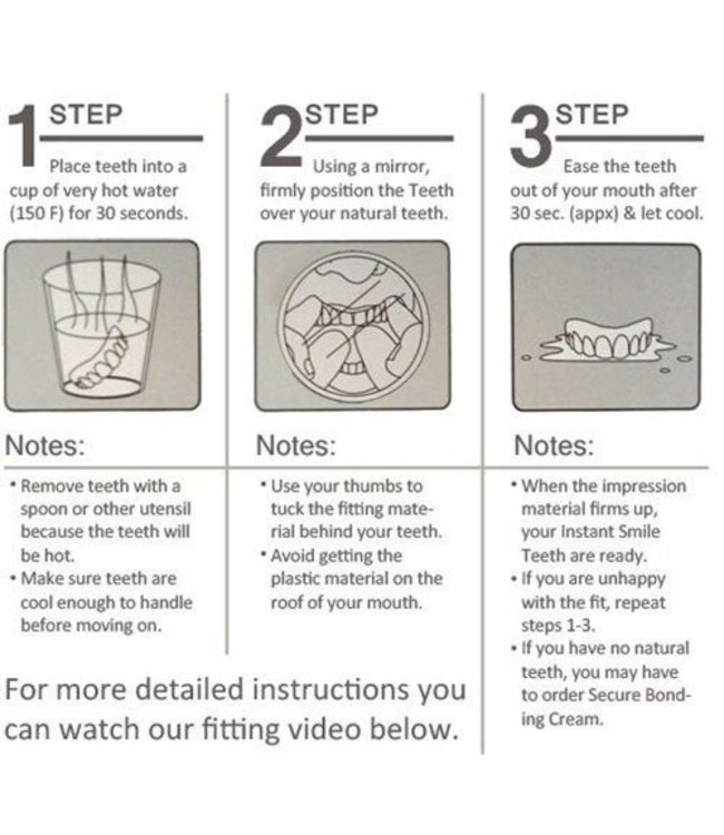 GrillzShop Kunstgebit InstantSmile vervangings beans