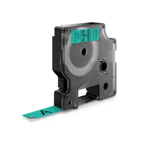 Dymo D1 45019 Compatible 12mm Zwart op Groen