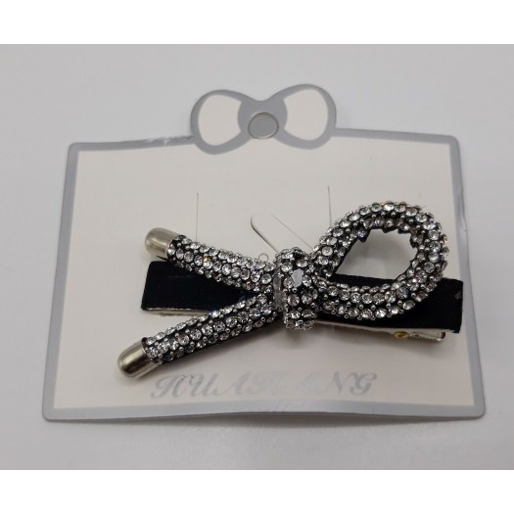 Black hair pusher with Rhinestone