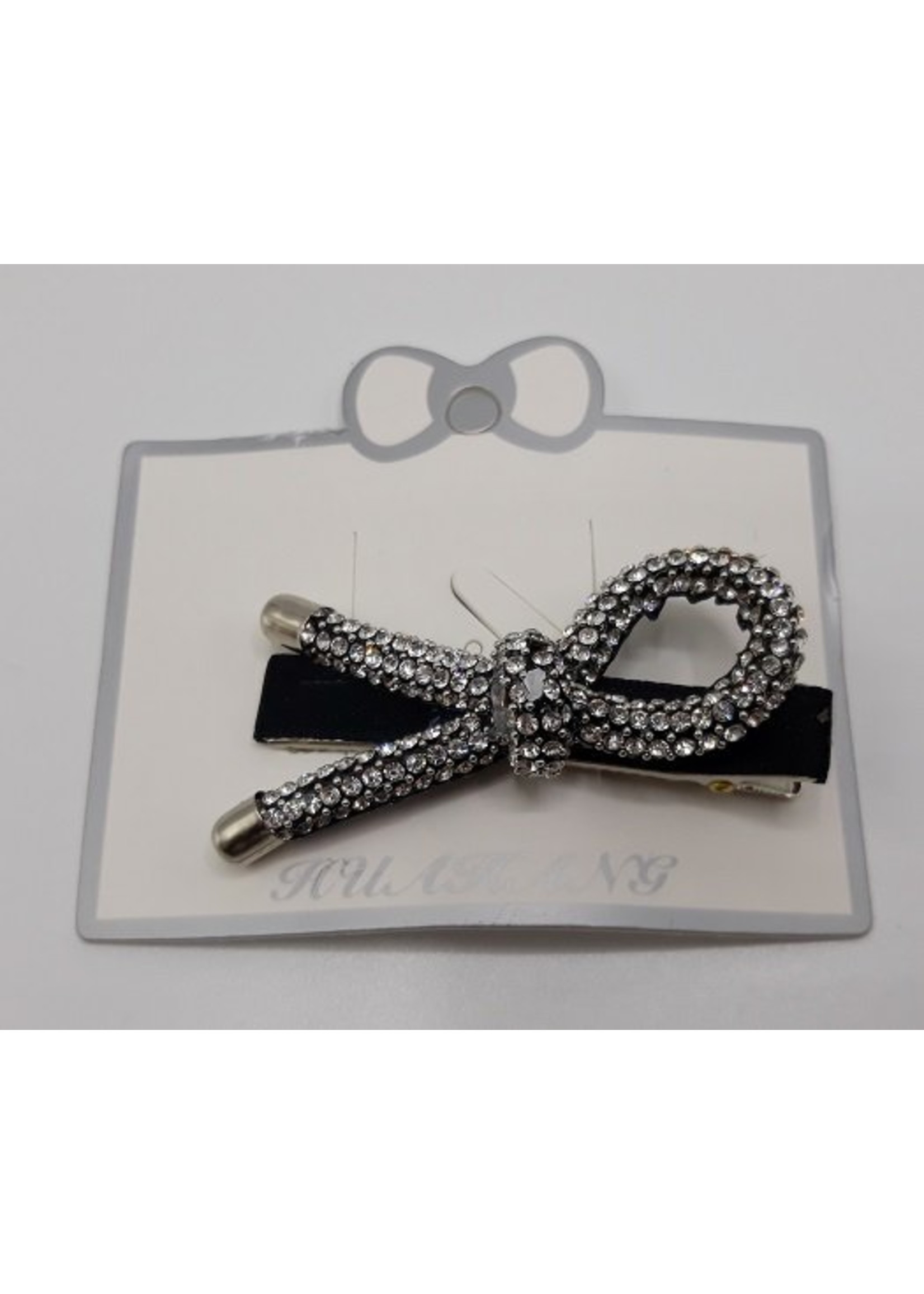 Black hair pusher with Rhinestone