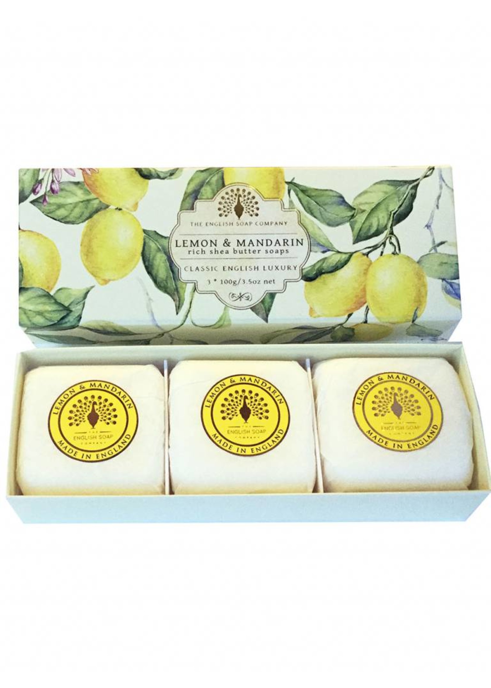 The English Soap Company  Lemon and Mandarin - 3x100g Gift Hand Soap