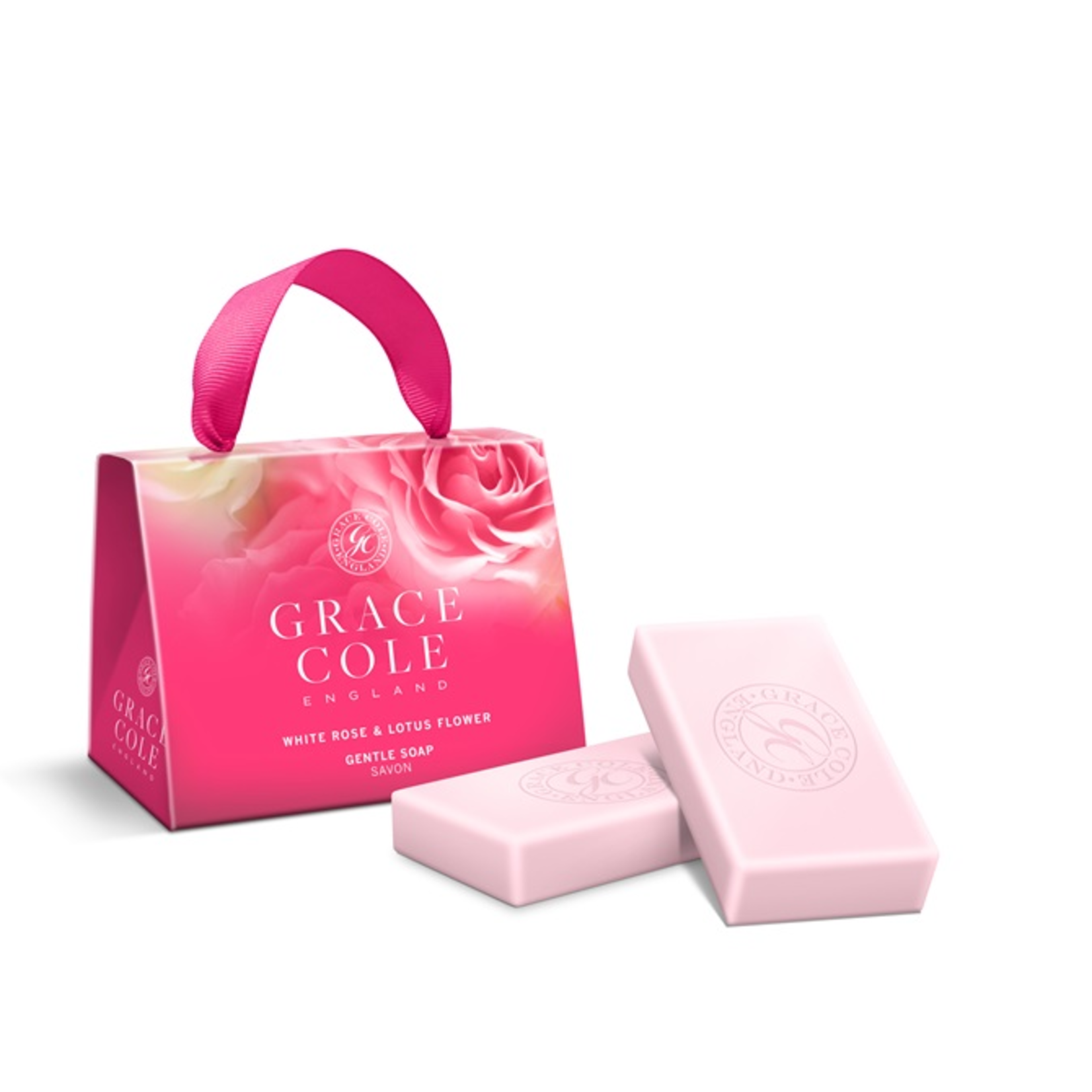 Grace Cole Handbag with soap White Rose & Lotus Flower