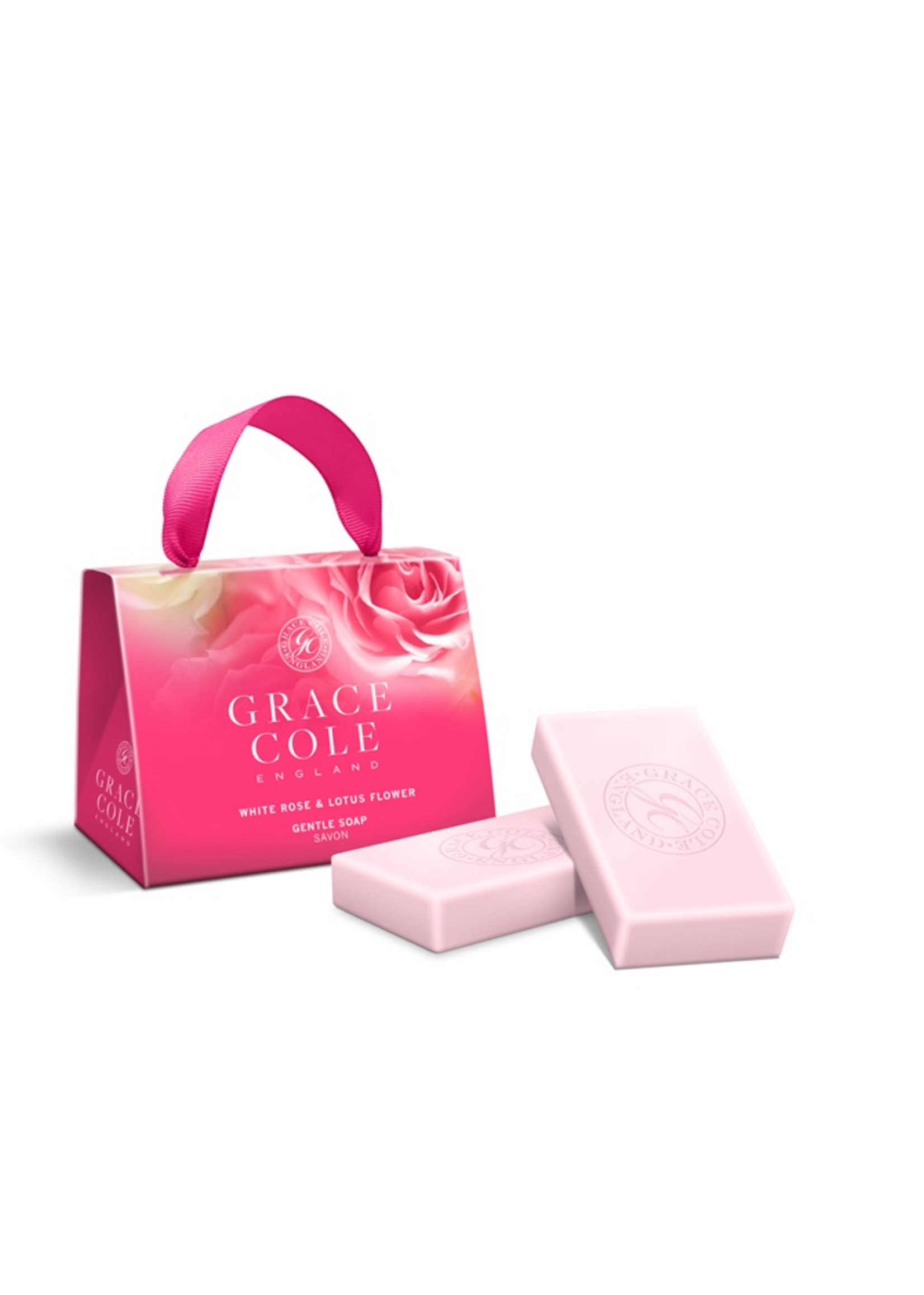 Grace Cole Handbag with soap White Rose & Lotus Flower