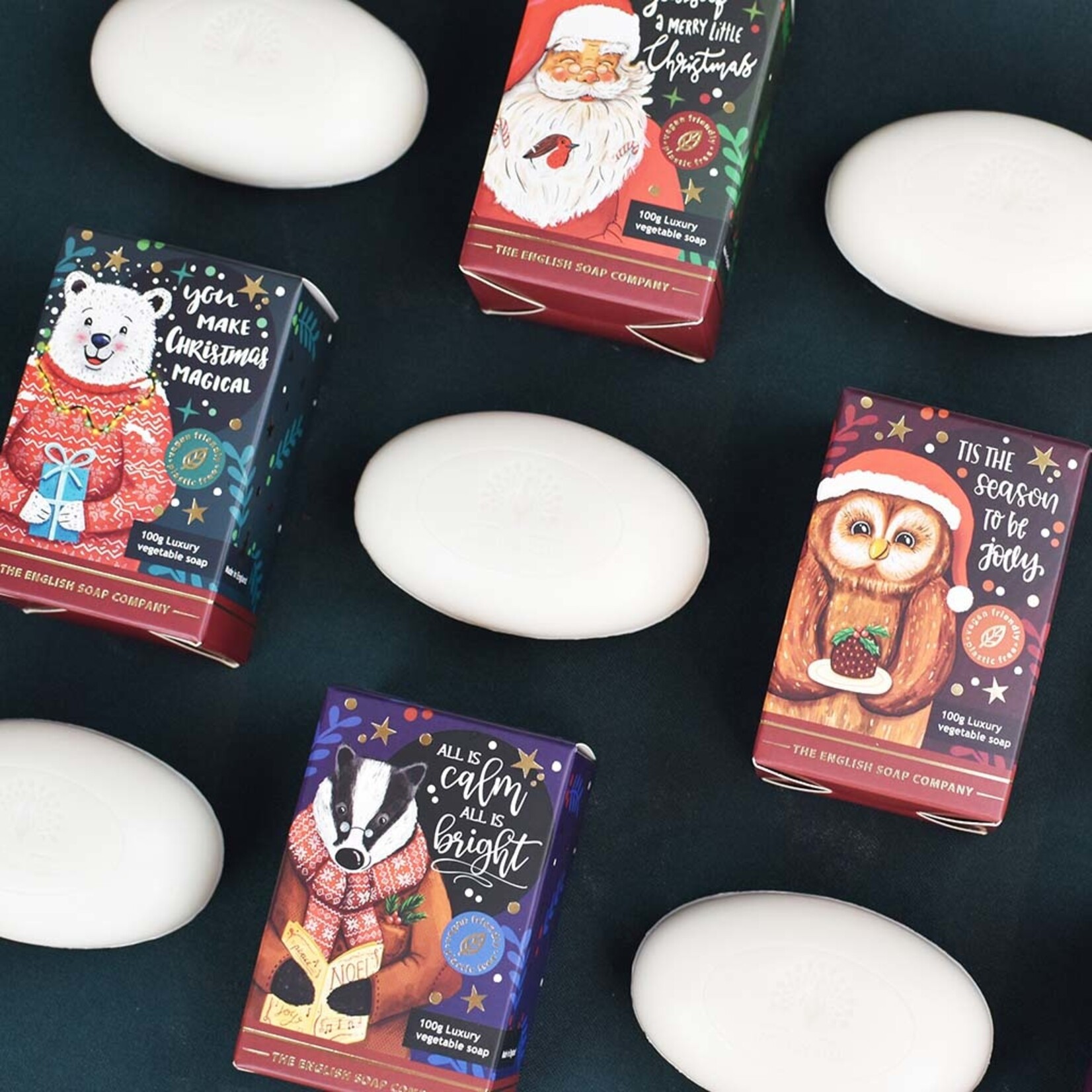 The English Soap Company Christmas Badger Mini Soap