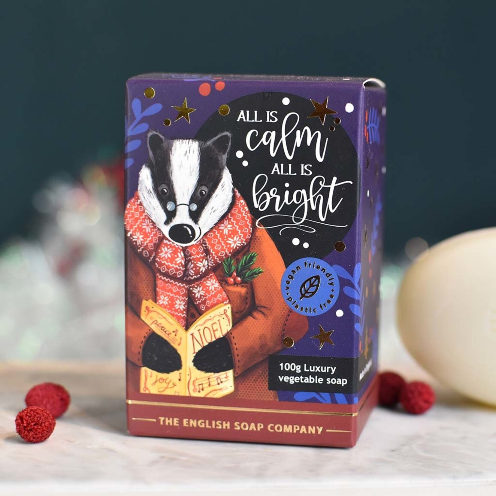 The English Soap Company Christmas Badger Mini Soap
