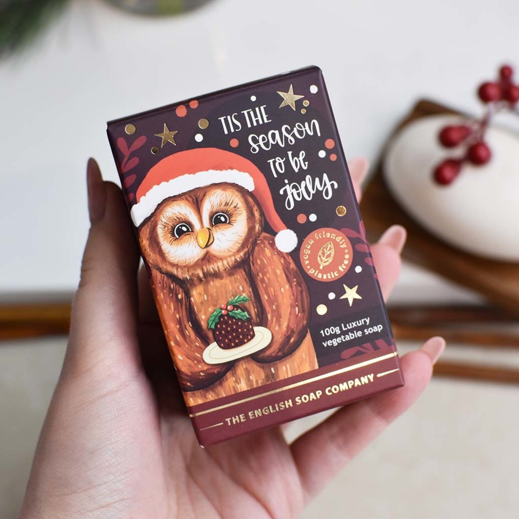 The English Soap Company Christmas Owl Mini Soap