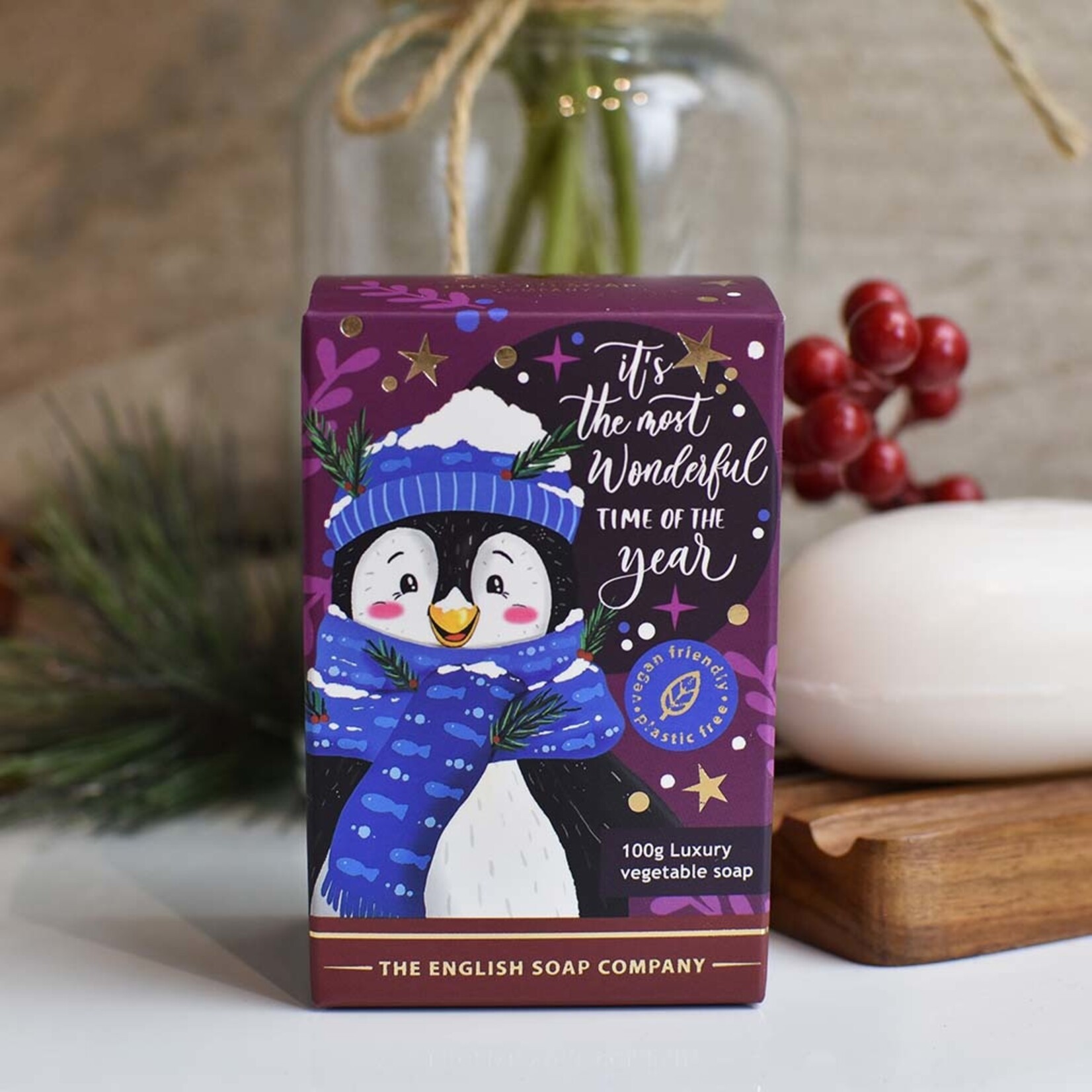 The English Soap Company Kerst Pinguïn Mini Zeep